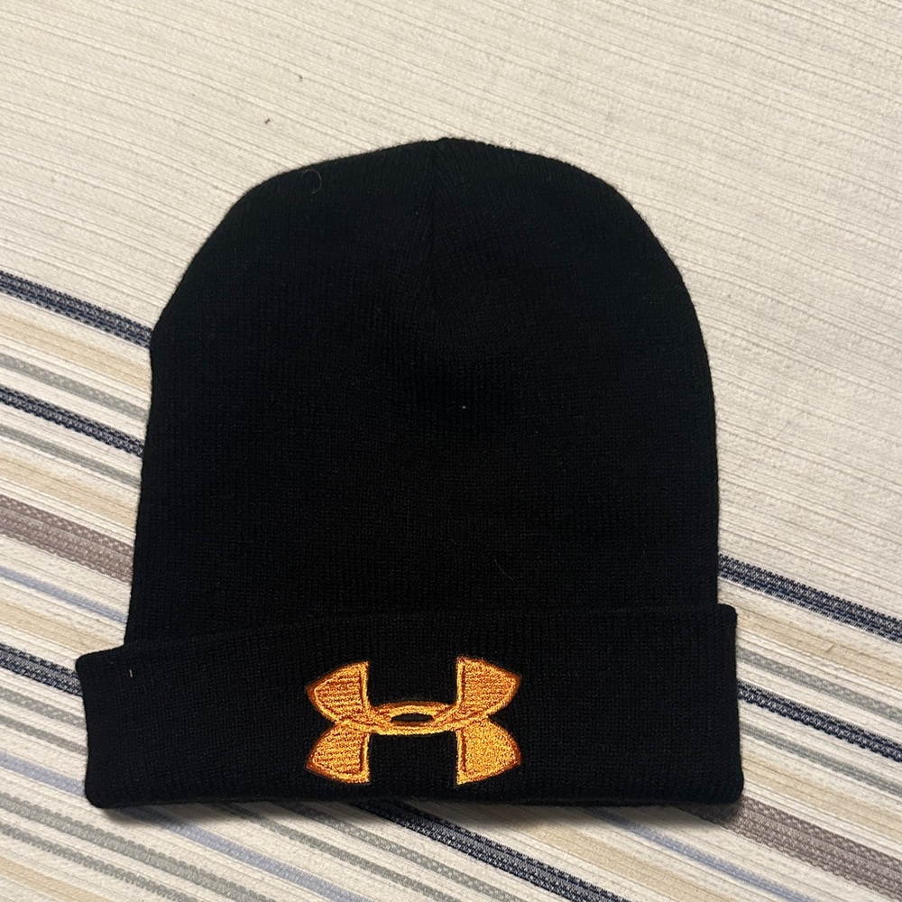 Under Armour Black Hat with Orange Emblem